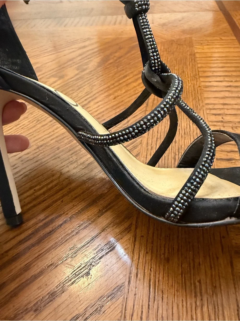 Jessica Simpson Black Knotted Strappy Stiletto Sandals